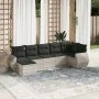 7-piece garden sofa set with light gray PE rattan cushions by , Modular outdoor sofas - Ref: Foro24-3221681, Price: 492,08 €,...