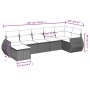 7-piece garden sofa set with light gray PE rattan cushions by , Modular outdoor sofas - Ref: Foro24-3221681, Price: 500,76 €,...