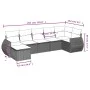 7-piece garden sofa set with light gray PE rattan cushions by , Modular outdoor sofas - Ref: Foro24-3221681, Price: 492,08 €,...