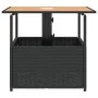 Mesa de jardín agujero de sombrilla ratán negro 55x55x46,5 cm de , Mesas de jardín - Ref: Foro24-364117, Precio: 69,77 €, Des...
