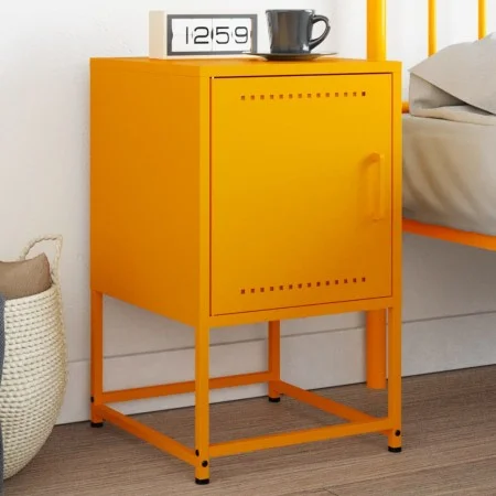 Mesita de noche acero amarillo mostaza 36x39x60,5 cm de , Mesitas de noche - Ref: Foro24-846452, Precio: 56,70 €, Descuento: %