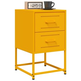 Mesitas de noche 2 uds acero amarillo mostaza 36x39x60,5 cm de , Mesitas de noche - Ref: Foro24-846465, Precio: 94,17 €, Desc...