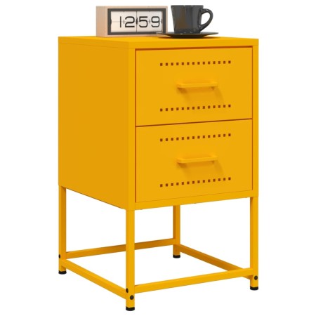 Mesitas de noche 2 uds acero amarillo mostaza 36x39x60,5 cm de , Mesitas de noche - Ref: Foro24-846465, Precio: 94,17 €, Desc...