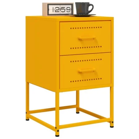 Mesitas de noche 2 uds acero amarillo mostaza 36x39x60,5 cm de , Mesitas de noche - Ref: Foro24-846465, Precio: 93,33 €, Desc...