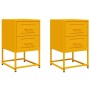 Mesitas de noche 2 uds acero amarillo mostaza 36x39x60,5 cm de , Mesitas de noche - Ref: Foro24-846465, Precio: 94,17 €, Desc...