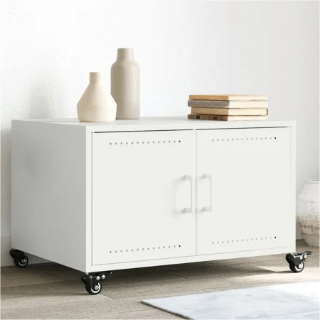 Kaltgewalzter weißer Stahllaminattisch 68x50x43,5 cm von , Couchtisch - Ref: Foro24-846691, Preis: 78,75 €, Rabatt: %