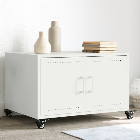Kaltgewalzter weißer Stahllaminattisch 68x50x43,5 cm von , Couchtisch - Ref: Foro24-846691, Preis: 79,63 €, Rabatt: %