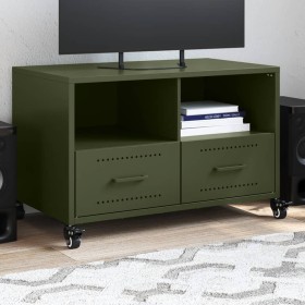 TV stand made of cold-rolled steel in olive green, measuring 68x39x43.5 cm. by , TV Furniture - Ref: Foro24-846702, Price: 68...