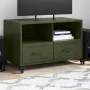 TV-Möbel aus kaltgewalztem Stahl in Olivgrün, 68x39x43,5 cm. von , TV-Möbel - Ref: Foro24-846702, Preis: 67,46 €, Rabatt: %