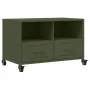 TV-Möbel aus kaltgewalztem Stahl in Olivgrün, 68x39x43,5 cm. von , TV-Möbel - Ref: Foro24-846702, Preis: 67,46 €, Rabatt: %