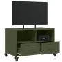 TV-Möbel aus kaltgewalztem Stahl in Olivgrün, 68x39x43,5 cm. von , TV-Möbel - Ref: Foro24-846702, Preis: 67,46 €, Rabatt: %