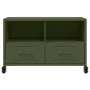TV-Möbel aus kaltgewalztem Stahl in Olivgrün, 68x39x43,5 cm. von , TV-Möbel - Ref: Foro24-846702, Preis: 67,46 €, Rabatt: %
