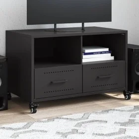 TV stand made of black cold-rolled steel, measuring 68x39x43.5 cm. by , TV Furniture - Ref: Foro24-846698, Price: 64,95 €, Di...