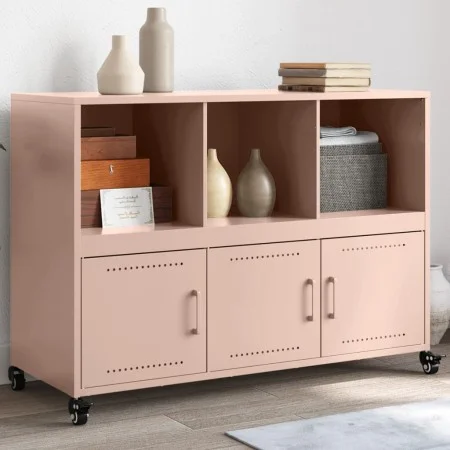 Aparador de acero laminado en frío rosa 100,5x39x72 cm de , Aparadores - Ref: Foro24-846735, Precio: 130,60 €, Descuento: %