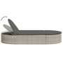 Tumbona doble con cojines ratán sintético gris claro de , Tumbonas - Ref: Foro24-368651, Precio: 276,32 €, Descuento: %