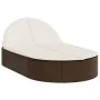 Double sun lounger with brown synthetic rattan cushions by , Loungers - Ref: Foro24-368647, Price: 259,13 €, Discount: %