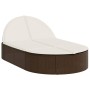 Tumbona doble con cojines ratán sintético marrón de , Tumbonas - Ref: Foro24-368647, Precio: 264,81 €, Descuento: %