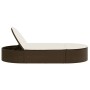 Tumbona doble con cojines ratán sintético marrón de , Tumbonas - Ref: Foro24-368647, Precio: 264,81 €, Descuento: %