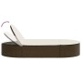 Tumbona doble con cojines ratán sintético marrón de , Tumbonas - Ref: Foro24-368647, Precio: 264,81 €, Descuento: %