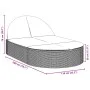 Double sun lounger with brown synthetic rattan cushions by , Loungers - Ref: Foro24-368647, Price: 259,13 €, Discount: %