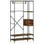 Coat rack with smoked oak engineered wood shelves by , Dresser Organizers and Bar Hangers - Ref: Foro24-847861, Price: 117,37...