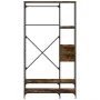 Coat rack with smoked oak engineered wood shelves by , Dresser Organizers and Bar Hangers - Ref: Foro24-847861, Price: 117,37...
