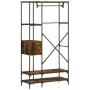 Coat rack with smoked oak engineered wood shelves by , Dresser Organizers and Bar Hangers - Ref: Foro24-847861, Price: 117,37...