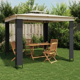 Gazebo with double cream fabric roof 2.94x2.94 m by , Tents and gazebos - Ref: Foro24-368444, Price: 349,53 €, Discount: %