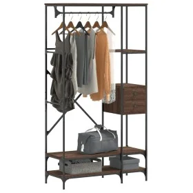 Coat rack with brown oak engineered wood shelves by , Dresser Organizers and Bar Hangers - Ref: Foro24-847863, Price: 114,82 ...