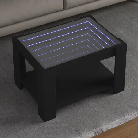 LED center table made of black engineered wood 73x53x45 cm by , Coffee table - Ref: Foro24-847547, Price: 103,95 €, Discount: %