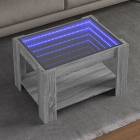 Mesa de centro y LED madera ingeniería gris Sonoma 73x53x45 cm de , Mesas de centro - Ref: Foro24-847551, Precio: 118,40 €, D...
