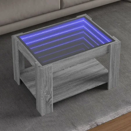 Center table and LED engineered wood in Sonoma gray, 73x53x45 cm by , Coffee table - Ref: Foro24-847551, Price: 116,51 €, Dis...