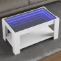 White engineered wood coffee table with LED lights 93x53x45 cm by , Coffee table - Ref: Foro24-847553, Price: 120,00 €, Disco...