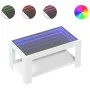 White engineered wood coffee table with LED lights 93x53x45 cm by , Coffee table - Ref: Foro24-847553, Price: 120,00 €, Disco...