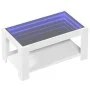 White engineered wood coffee table with LED lights 93x53x45 cm by , Coffee table - Ref: Foro24-847553, Price: 120,00 €, Disco...