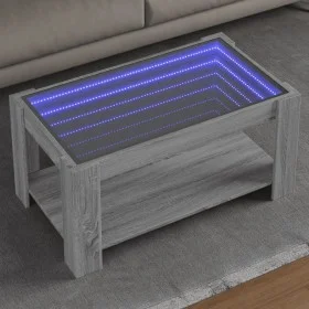 Center table and LED engineered wood in Sonoma gray 93x53x45 cm by , Coffee table - Ref: Foro24-847558, Price: 150,92 €, Disc...