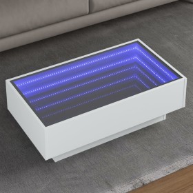 White engineered wood coffee table with LED lights 90x50x30 cm by , Coffee table - Ref: Foro24-847518, Price: 146,22 €, Disco...