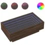 Mesa de centro y LED madera ingeniería marrón roble 90x50x30 cm de , Mesas de centro - Ref: Foro24-847524, Precio: 119,37 €, ...