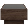 Mesa de centro y LED madera ingeniería marrón roble 90x50x30 cm de , Mesas de centro - Ref: Foro24-847524, Precio: 121,04 €, ...
