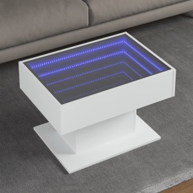LED light white engineered wood coffee table 70x50x45 cm by , Coffee table - Ref: Foro24-847532, Price: 121,63 €, Discount: %