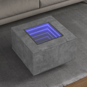 Mitteltisch und LED aus grauem Beton-Ingenieurholz 60x60x40cm von , Couchtisch - Ref: Foro24-847570, Preis: 118,05 €, Rabatt: %
