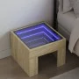 Mesita de noche con Infinity LED roble Sonoma 40x40x30 cm de , Mesitas de noche - Ref: Foro24-3284072, Precio: 56,40 €, Descu...