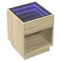 Bedside table with Infinity LED Sonoma oak 40x40x50 cm by , Nightstands - Ref: Foro24-3284079, Price: 59,42 €, Discount: %