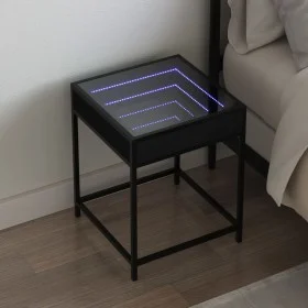 Mesita de noche con Infinity LED negra 40x40x51 cm de , Mesitas de noche - Ref: Foro24-3284091, Precio: 60,05 €, Descuento: %