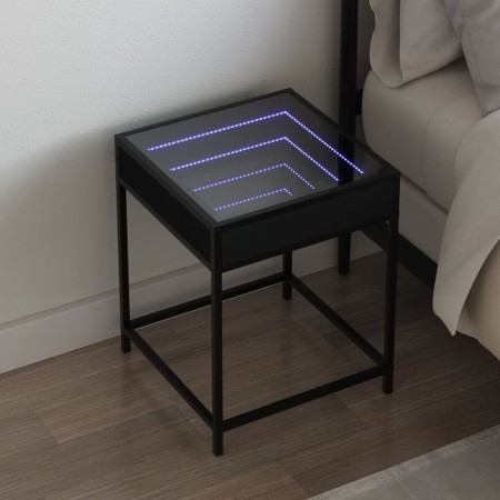Mesita de noche con Infinity LED negra 40x40x51 cm de , Mesitas de noche - Ref: Foro24-3284091, Precio: 60,81 €, Descuento: %