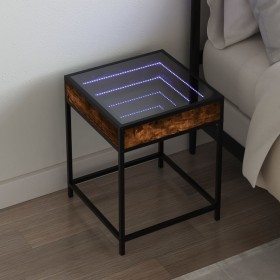 Bedside table with Infinity LED smoked oak 40x40x51 cm by , Nightstands - Ref: Foro24-3284093, Price: 53,26 €, Discount: %