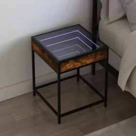 Bedside table with Infinity LED smoked oak 40x40x51 cm by , Nightstands - Ref: Foro24-3284093, Price: 52,62 €, Discount: %