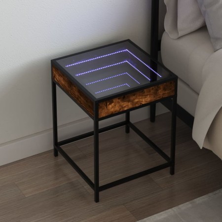 Nachttisch mit Infinity LED in geräucherter Eiche 40x40x51 cm von , Nachttische - Ref: Foro24-3284093, Preis: 53,26 €, Rabatt: %