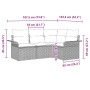Conjunto de sofá de jardín con cojín 4 pcs Gris Poliratán