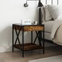 Bedside table with Infinity LED smoked oak 40x40x49 cm by , Nightstands - Ref: Foro24-3284098, Price: 65,19 €, Discount: %
